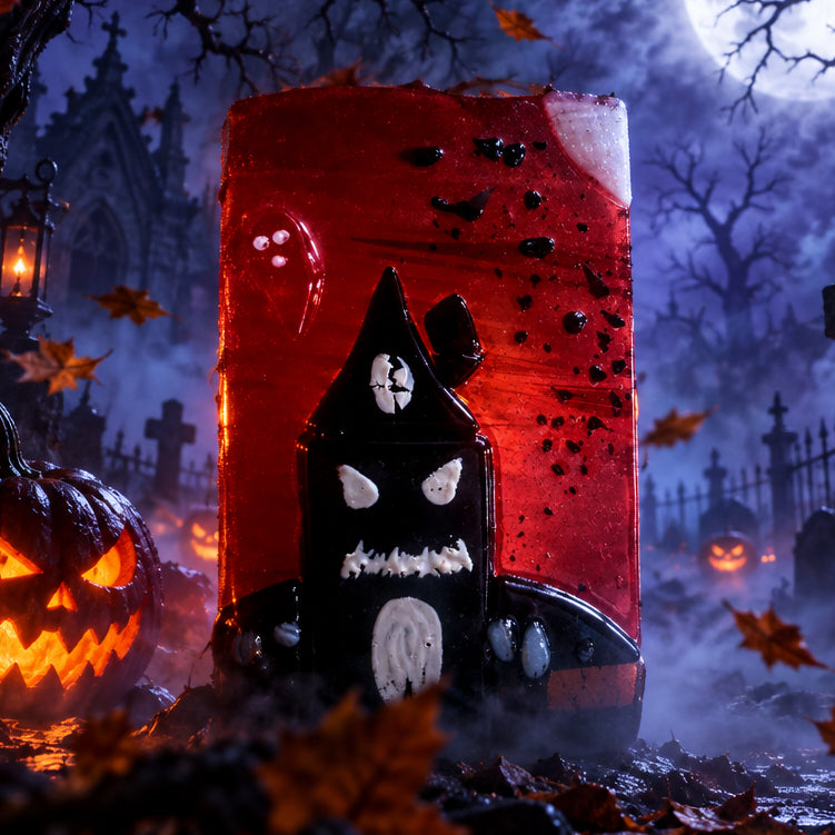 Spooky fused glass tealight holders.