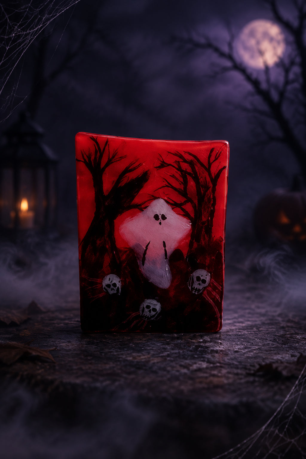 Spooky fused glass tealight holders.